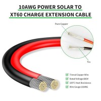 Ansoufien Solar Panel Connector To Xt60 Connector Cable 10Ft  10Awg Solar To Xt60 Charge Extension Cable Xt60 (Plug Female) Cable For Rv Folding Solar Panel  Portable Power Station  Solar Generator