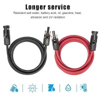 12 Awg Solar Extension Cable 10Ft Black + 10Ft Red  Ultra Solar Panel Wire Male To Female Tinned Copper Wire For Solar Panel  Automotive  Rv  Boat  Outdoors