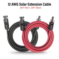 12 Awg Solar Extension Cable 20Ft Black 20Ft Red Ultra Solar Panel Wire Male To Female Tinned Copper Wire For Solar Panel Au