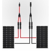 Soyan Solar Connectors Y Branch Parallel Adapter 10Awg Cable For Solar Panel Red Black