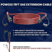 Powoxi 15Feet Sae Extension Cable Quick Disconnect Wire Harness Solar Cables Sae To Sae Connector For Solar Panel Automotive Rv