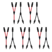 Soyan 5 Pairs Solar Connectors Y Branch Parallel Adapters 10Awg Cable For Solar Panel Red Black