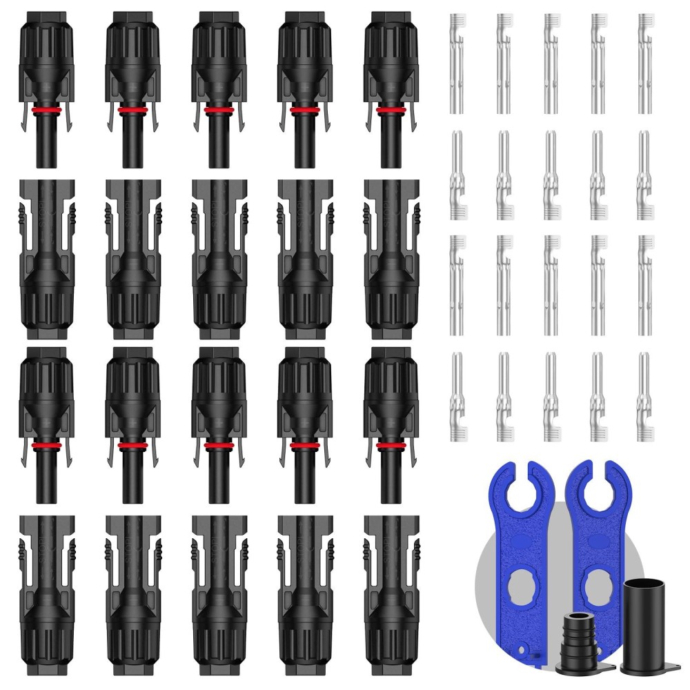 10 Pairs Solar Connector 10Awg 20Pcs Solar Panel Cable Connectors Adapter Malefemale Ip68 1000V 30A 10Awg 12Awg 14Awg Waterp