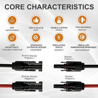 Faiwaycle Solar Connectors Y Branch Upgraded Solar Panel Connector  1 Pair Adapter Cable Wire Plug Tool Kit For Solar Panel(M/Ff+F/Mm)