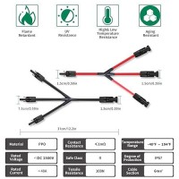 Soyan 3 To 1 Solar Connectors Y Branch Parallel Adapter 10Awg Cable For Solar Panel (Red & Black)