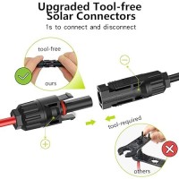 Jxmxrpv Solar Connector T/Y Branch Parallel Adapter Cable  2 Pairs 10Awg Tool-Free 1 To 2 Solar Panel Connectors Cable Plug Wire Kit For Solar Panel (2 Pairs M/Ff And F/Mm)