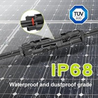 Jxmxrpv Solar Connector T/Y Branch Parallel Adapter Cable  2 Pairs 10Awg Tool-Free 1 To 2 Solar Panel Connectors Cable Plug Wire Kit For Solar Panel (2 Pairs M/Ff And F/Mm)