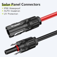 Jxmxrpv Solar Extension Cable 20Ft 10Awg Solar Wire With Toolfree Solar Connectors Waterproof Solar Panel Extension Cable 6Mm