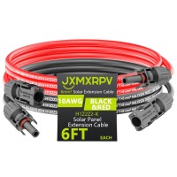 Jxmxrpv Solar Extension Cable 66Ft 10Awg Solar Wire With Toolfree Solar Connectors Waterproof Solar Panel Extension Cable 6M