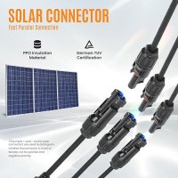 Pjerjzn Solar Panel Connector 3 To 1 Solar Panel Splitter 3 Way 1000V Ybranch Cable Solar Panel Parallel Connectors Parallel Ad