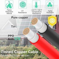 Maoligo Solar Connectors Cable For 2 Solar Panels  Parallel 10Awg Solar Panel Connectors Y Branch Adapter Tool-Free (Fmm/Mff)