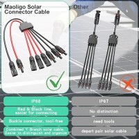 Maoligo Solar Connectors Cable For 2-3 Solar Panels  Parallel 10Awg Solar Panel Connectors Y Branch Adapter Tool-Free (Fmmm/Mfff)