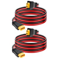 Ansoufien 10Awg Xt60 Extension Cable 3Ft 2Pcs Xt60 Cable With Male To Female Connector For Portable Power Station Solar Panel R