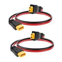 Ansoufien 10Awg Xt60 Extension Cable 1Ft 2Pcs Xt60 Cable With Male To Female Connector For Portable Power Station Solar Panel R