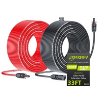 Jxmxrpv Solar Cable Extension 33Ft 10Awg Solar Wire With Toolfree Solar Connectors Waterproof Solar Panel Extension Cable 6Mm