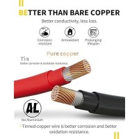 15 Feet 10Awg Solar Cable With Female And Male Connector With Extra Free Pair Of Connectors  Solar Panel Extension Cable 10 Awg Solar Wire (15Ft Red + 15Ft Black)