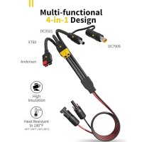 Solar Panel Adapter Kit  32.8Ft Solar Charge Cable 4-In-1 Adapter Cable (Xt60  Anderson  Dc5521  Dc7909) Adapter Connector Kit For Solar Panel Portable Power Station Solar Generator(14Awg & 16Awg)