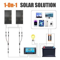 Flying Lion Solar Connectors Y Branch Parallel Adapter Cable Wire Plug Tool Kit For Solar Panell (M/Ff+F/Mm)