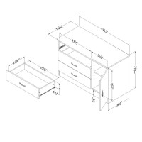 South Shore Libra 3Drawer Dresser with Door Pure White