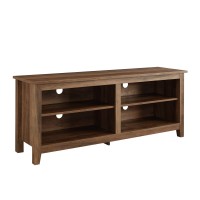 Walker Edison Wren Classic 4 Cubby TV Stand for TVs up to 65 Inches, 58 Inch, Rustic Oak