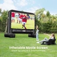 Vivohome 20 Feet Indoor And Outdoor Inflatable Blow Up Mega Movie Projector Screen With Carry Bag For Front And Rear Projection