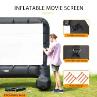 Vivohome 20 Feet Indoor And Outdoor Inflatable Blow Up Mega Movie Projector Screen With Carry Bag For Front And Rear Projection