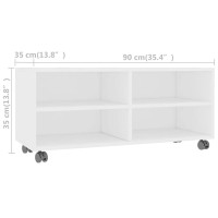 vidaXL TV Stand TV Unit for Living Room Sideboard with Castors Entertainment Center Media Unit Cupboard Modern Style White