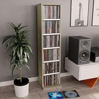 CD Cabinet White and Sonoma Oak 8.3