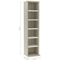 CD Cabinet White and Sonoma Oak 8.3