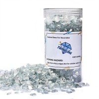 Twinkling High Luster Fire Glass Gravel Stone Glitter Broken Glass Fire Gems Chips Crushed Glass For Fire Pit Crafts Resin Art A