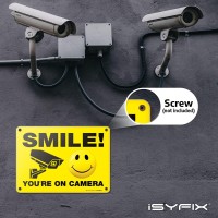 Isyfix Smile Youre On Camera Signs For Business 1 Pack 10X7 Inch 100 Rust Free 040 Aluminum Sign Laminated For Uv Weath