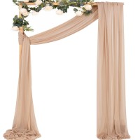 Mlmc Wedding Arch Draping Fabric 1 Panel 29 X 20Ft Nude Chiffon Drapery Sheer Backdrop Curtains For Ceremony Wedding Party Cei