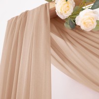 Mlmc Wedding Arch Draping Fabric 1 Panel 29 X 20Ft Nude Chiffon Drapery Sheer Backdrop Curtains For Ceremony Wedding Party Cei