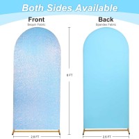 Wedding Arch Cover Mermaid Blue Shimmer Background Stand Covers 6Ft Glitter Spandex Backdrop Covers For Party Photography Decora