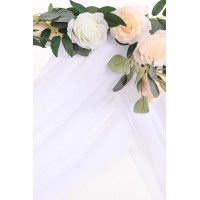 Linxtar 4 Panels White Wedding Arch Drapery 6 Yards Long And 30 Wide Sheer Chiffon Wedding Arch Draping Fabric For Party Backd