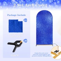 Navy Blue Sequin Arch Backdrop Cover Set Of 2 Sparkly Fabric Arch Covers 6Ft 72Ft Spandex Fitted Cover For Party Wedding Banque