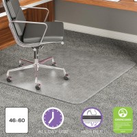 Deflect-O 46 By 60-Inch Execumat Studded Beveled Chair Mat For High Pile Carpet, Clear