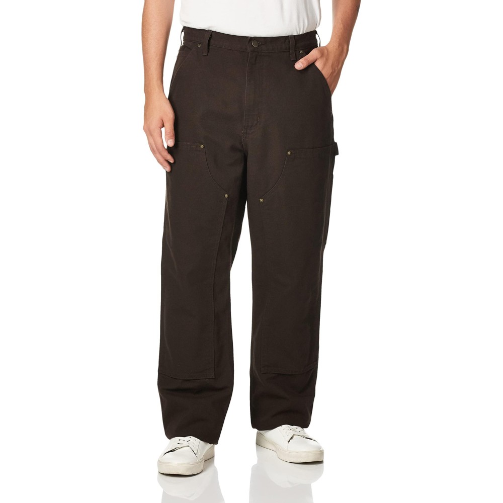 Carhartt Mens Loose Fit Washed Duck Double-Front Utility Work Pant, Brown, 31W X 30L