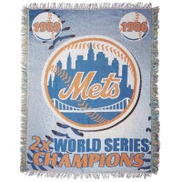 The Northwest Company Mlb New York Mets Woven Tapestry Throw Blanket 48 X 60 Commemorative