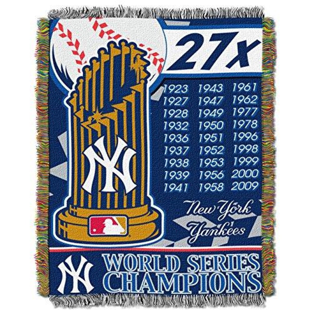 The Northwest Company Mlb New York Yankees Woven Tapestry Throw Blanket 48 X 60 Commemorative