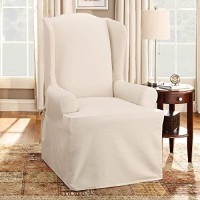 Surefit Duck 1 Piece Wing Chair Slipcover In Natural