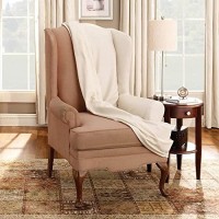 Surefit Duck 1 Piece Wing Chair Slipcover In Natural