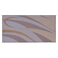 Stylish Camping Reversible Graphic Patio Mat 8 X 16 Browngold