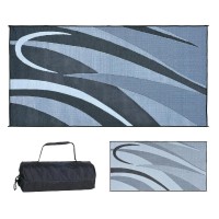 Stylish Camping Gb1 8Feet X 16Feet Rv Reversible Graphic Patio Mat Blacksilver