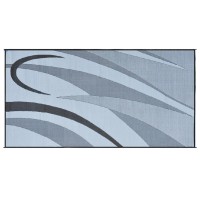 Stylish Camping Gb1 8Feet X 16Feet Rv Reversible Graphic Patio Mat Blacksilver