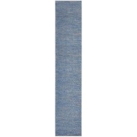 Nourison Essentials Solid Indooroutdoor Bluegrey 22 X 14 Area Rug Easy Cleaning Non Shedding Bed Room Living Room Dini