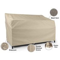 Covermates Outdoor Sofa Loveseat Cover - Water Resistant Polyester, Drawcord Hem, Mesh Vents, Seating And Chair Covers-Khaki