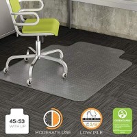 Deflect-O Duramat Chair Mat For Low-Pile Carpet, Wide Lip, 45