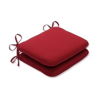 Pillow Perfect 355528 Outdoorindoor Pompeii Round Corner Seat Cushions 185 X 155 Red 2 Pack