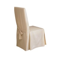Surefit Duck Cotton Solid Dining Chair Slipcover - Full Length Relaxed Fit High Back Chair Cover Perfect For Adding Accents To Your Dining Room, 185 X 185 X 42 Inches